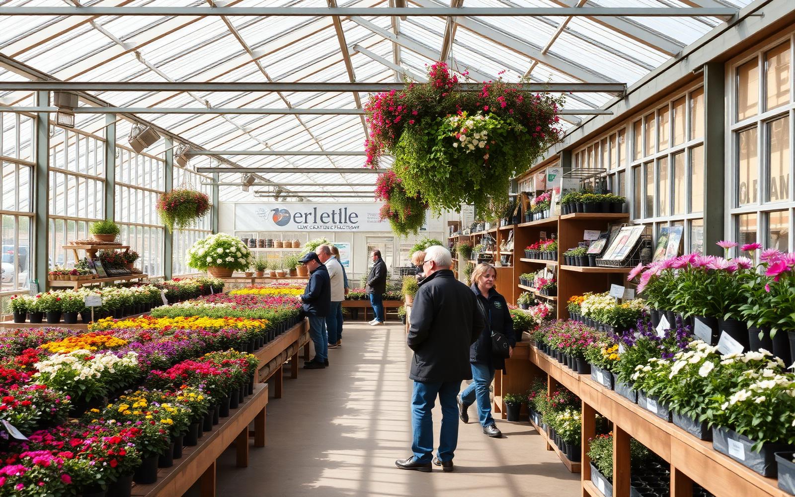 Garden centre filled with flowering plants
